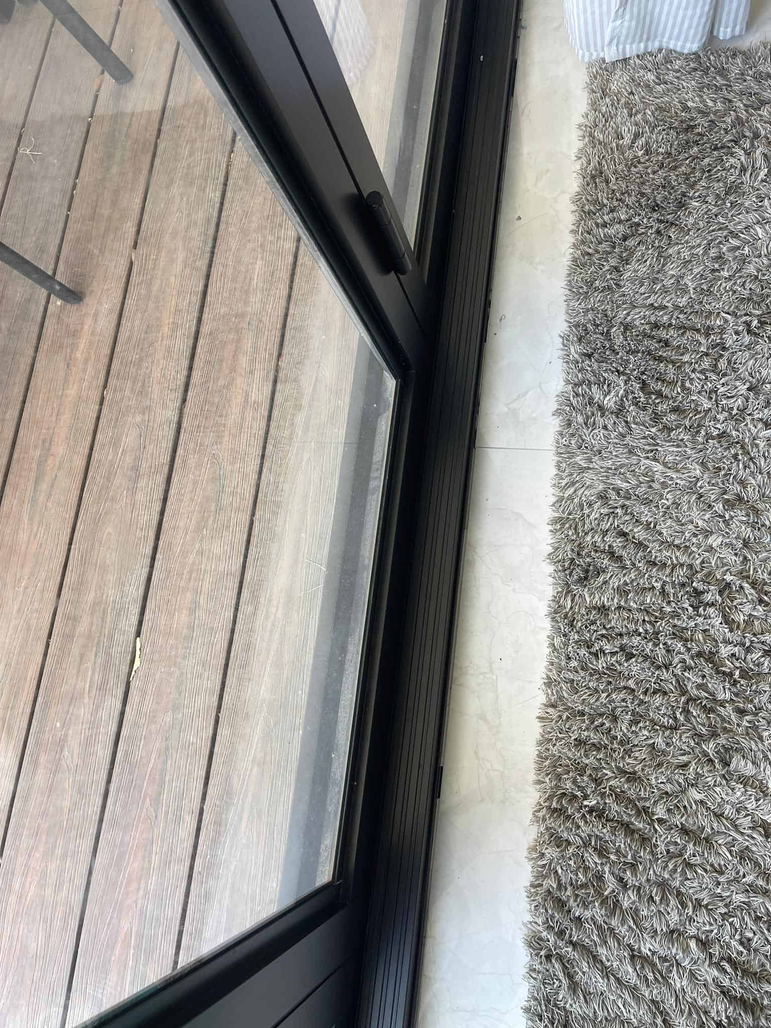 Sliding door track after Perth Shine Crew clean